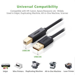 UGREEN รุ่น US135 สายปริ้นเตอร์ สแกนเนอร์ USB Printer USB2.0 to Type B ยาว 1 เมตร