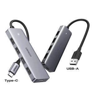 UGREEN อะแดปเตอร์ USB HUB 3.0 x4 พอร์ต Ultra Slim Plastic Case with 5V Micro USB Power รุ่น CM219