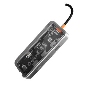 USB C 10 8 6 5 In 1 แบบใส สําหรับโน้ตบุ๊ก การ์ดรีดเดอร์ VGA HDMI RJ45 PD 3.0 TF SD